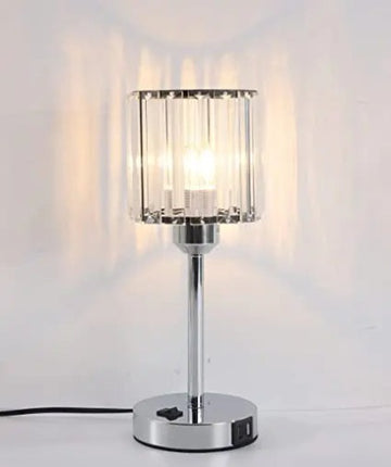 Jorunhe Crystal Table Desk Lamp, Modern Bedside Table Lamp, Nightstand Decorative Room Table Lamp, Silver Lamp Shade Night Light Fixture for Living Room/Bedroom/Dining Room/Kitchen jorunhe.com